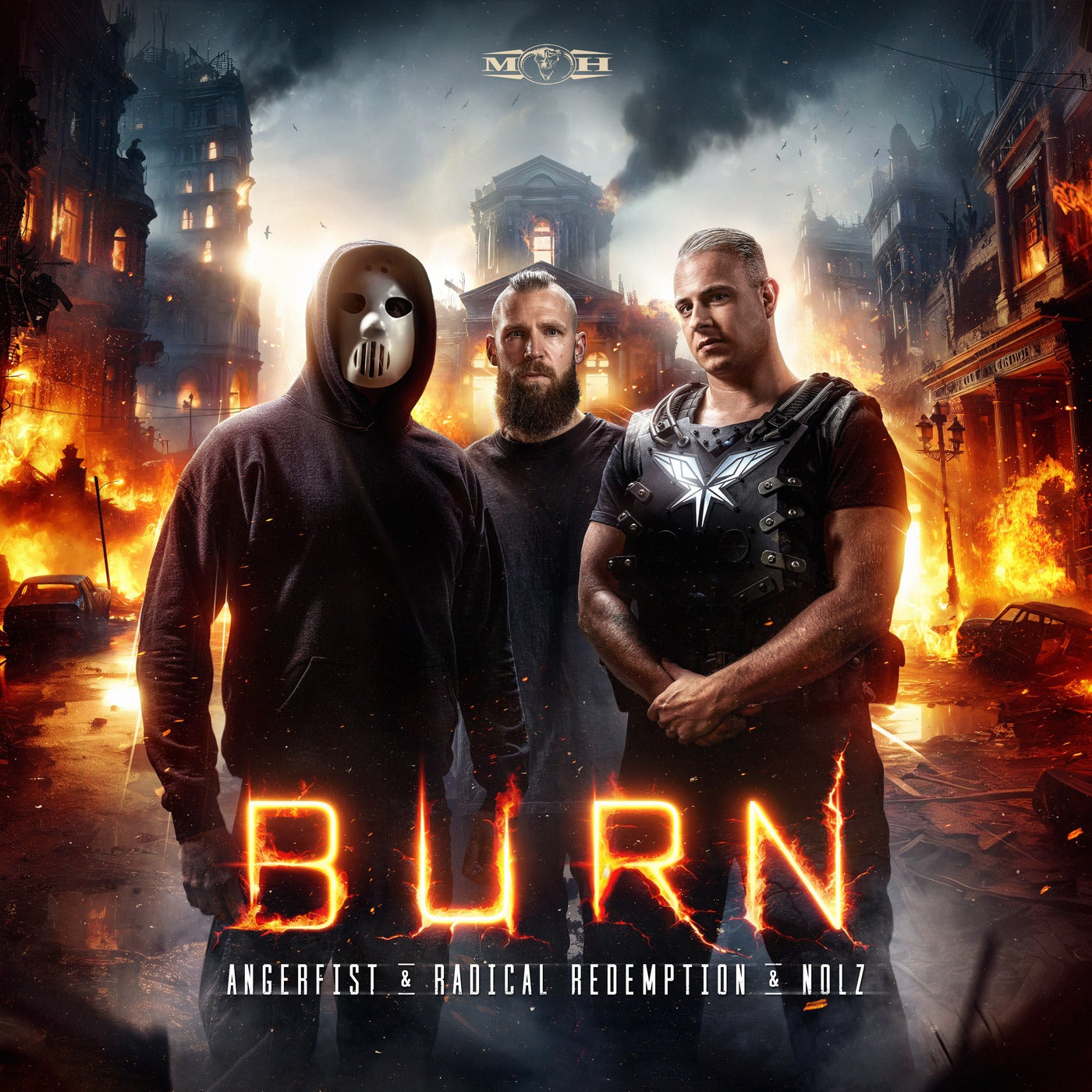 Cover - Angerfist, Radical Redemption, Nolz - Burn (Original Mix)