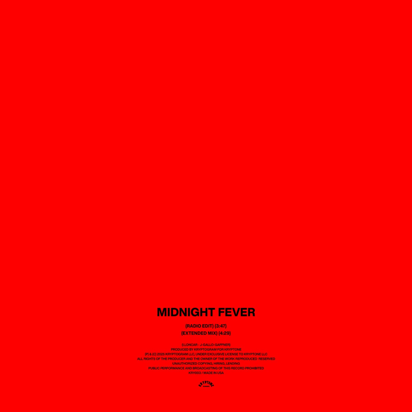 Cover - kryptogram - Midnight Fever  (Extended Mix)
