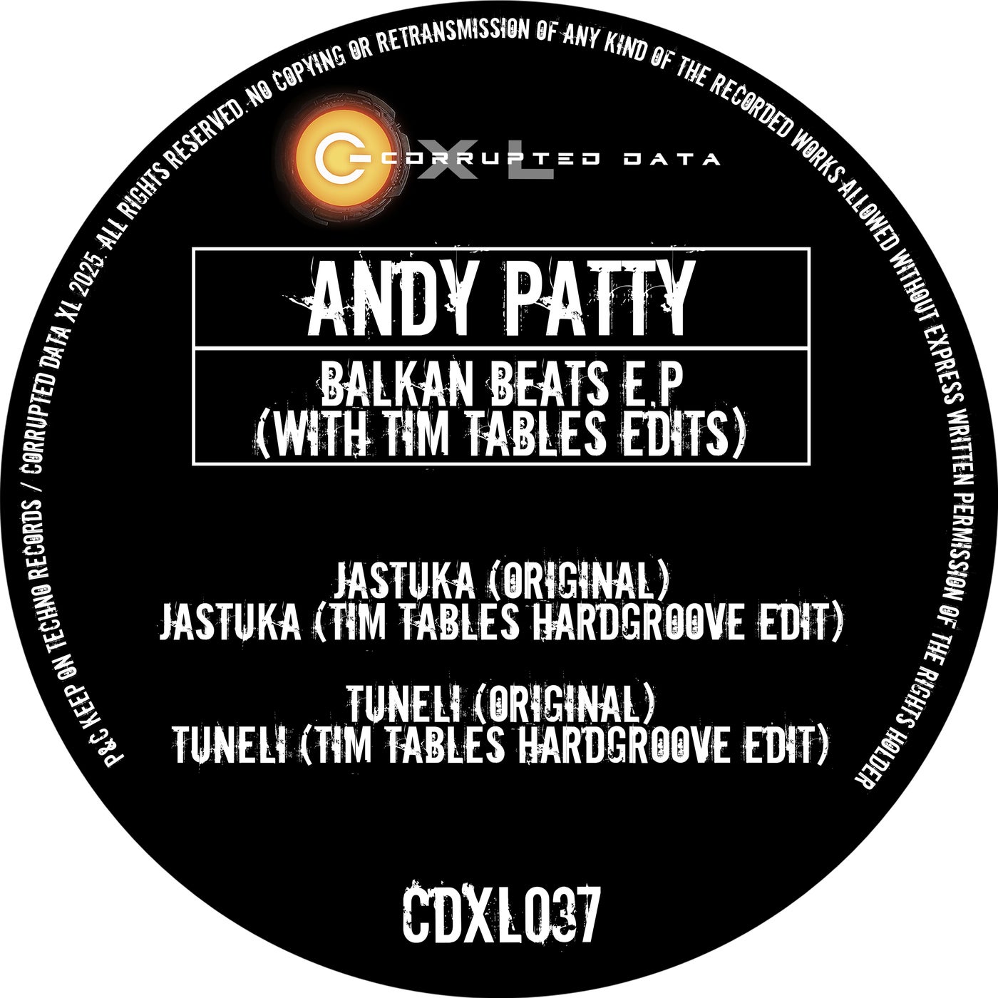 Cover - Andy Patty - Tuneli  (Tim Tables Hardgroove Edit)
