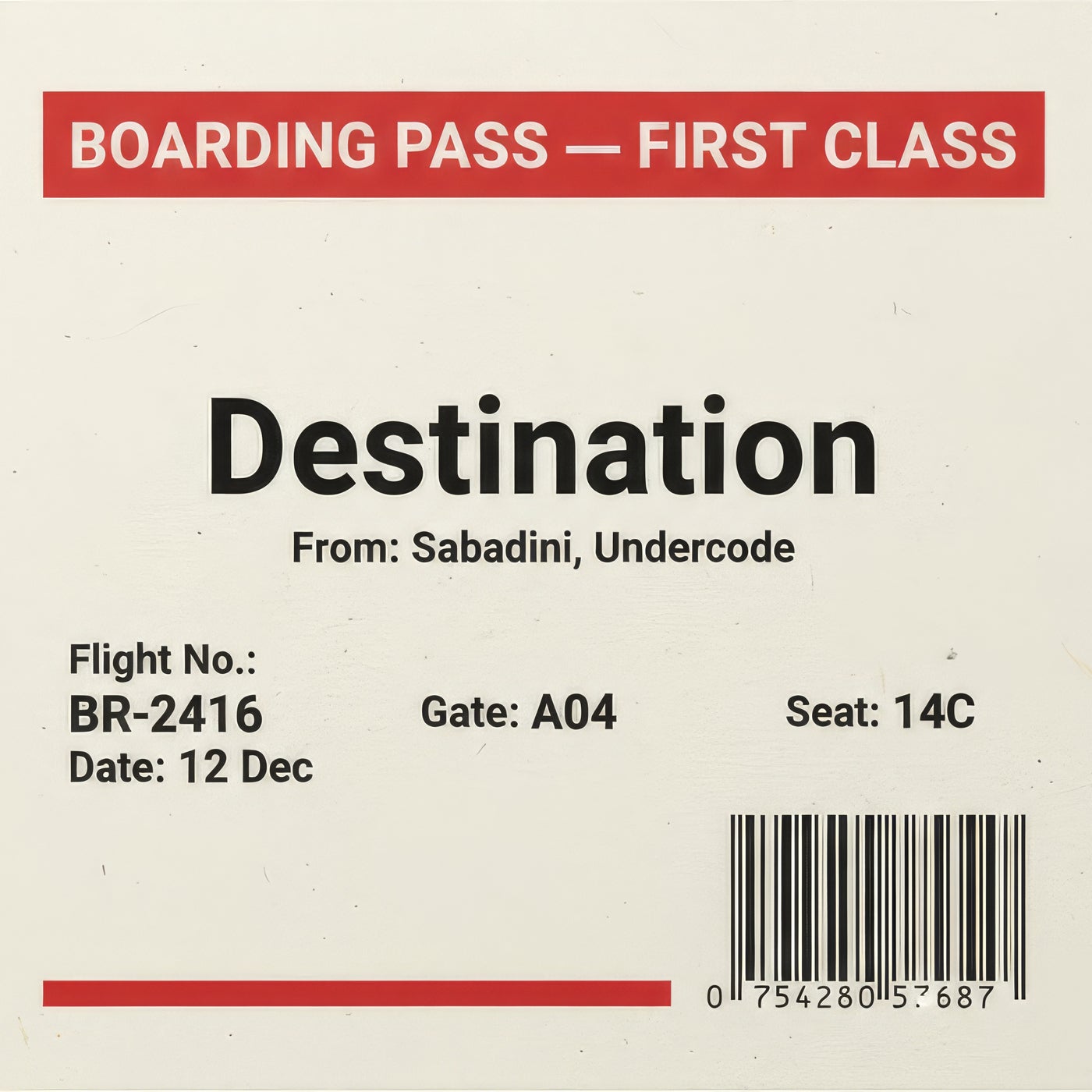 Cover - Undercode, Sabadini - Destination  (Original Mix)