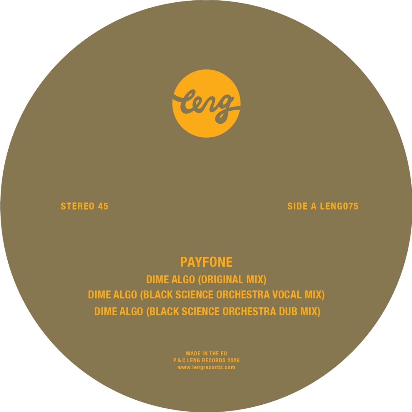 Cover - Payfone - Dime Algo (Black Science Orchestra Vocal Mix) Promo tools