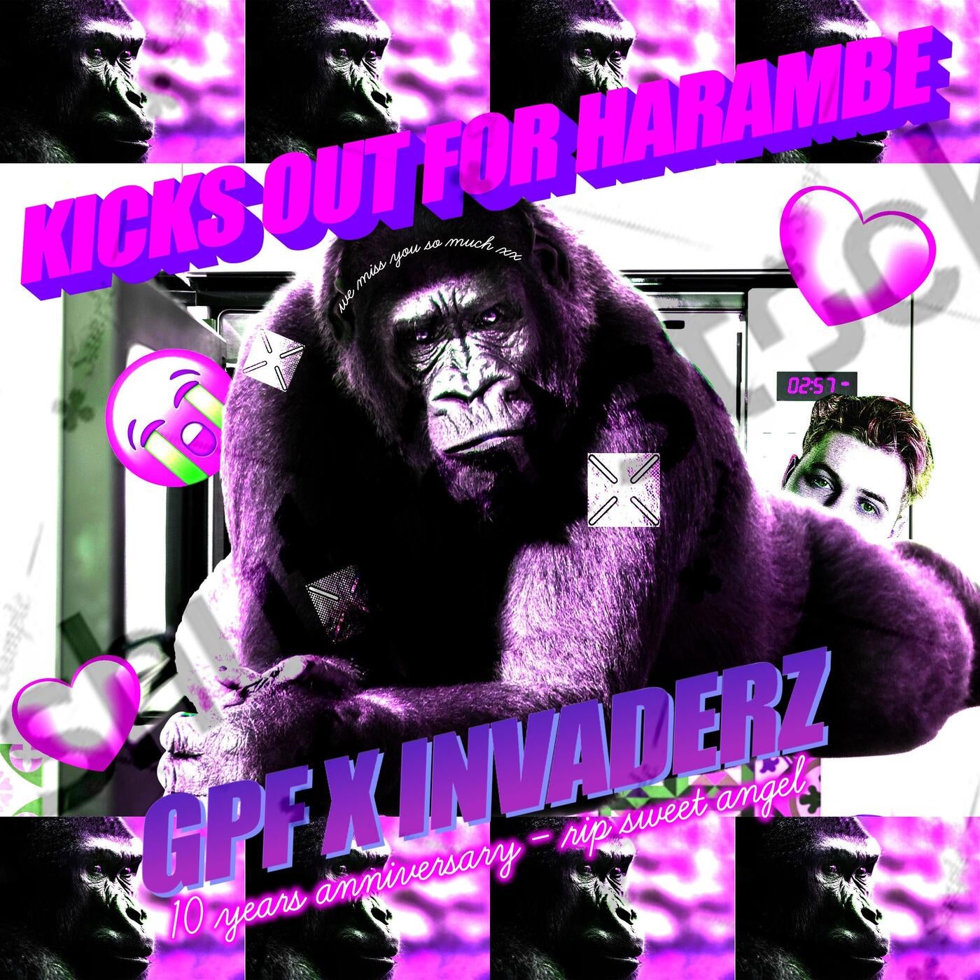 Cover - Invaderz, GPF - KICKS OUT FOR HARAMBE (10 YEAR MEMORIAL RIP SWEET PRINCE) (Original Mix) Promo tools