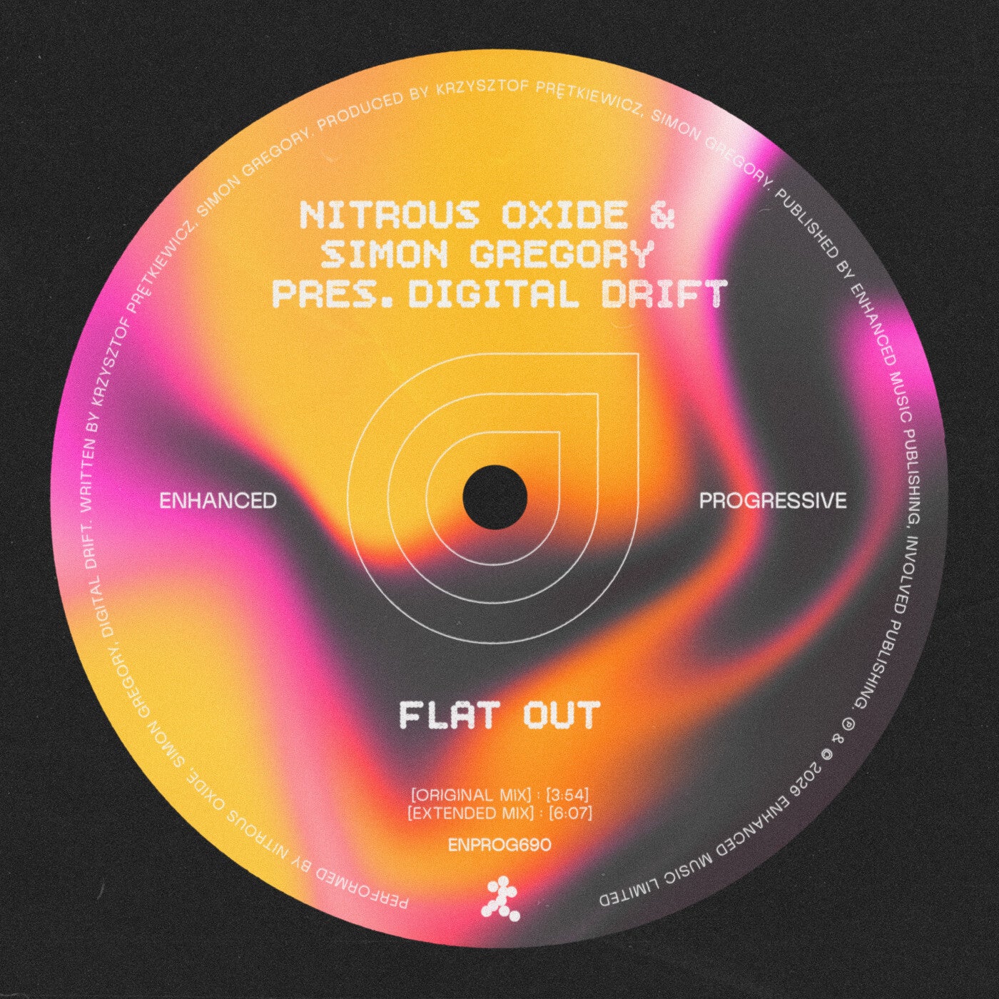 Cover - Nitrous Oxide, Simon Gregory, Digital Drift - Flat Out (Extended Mix) Promo tools