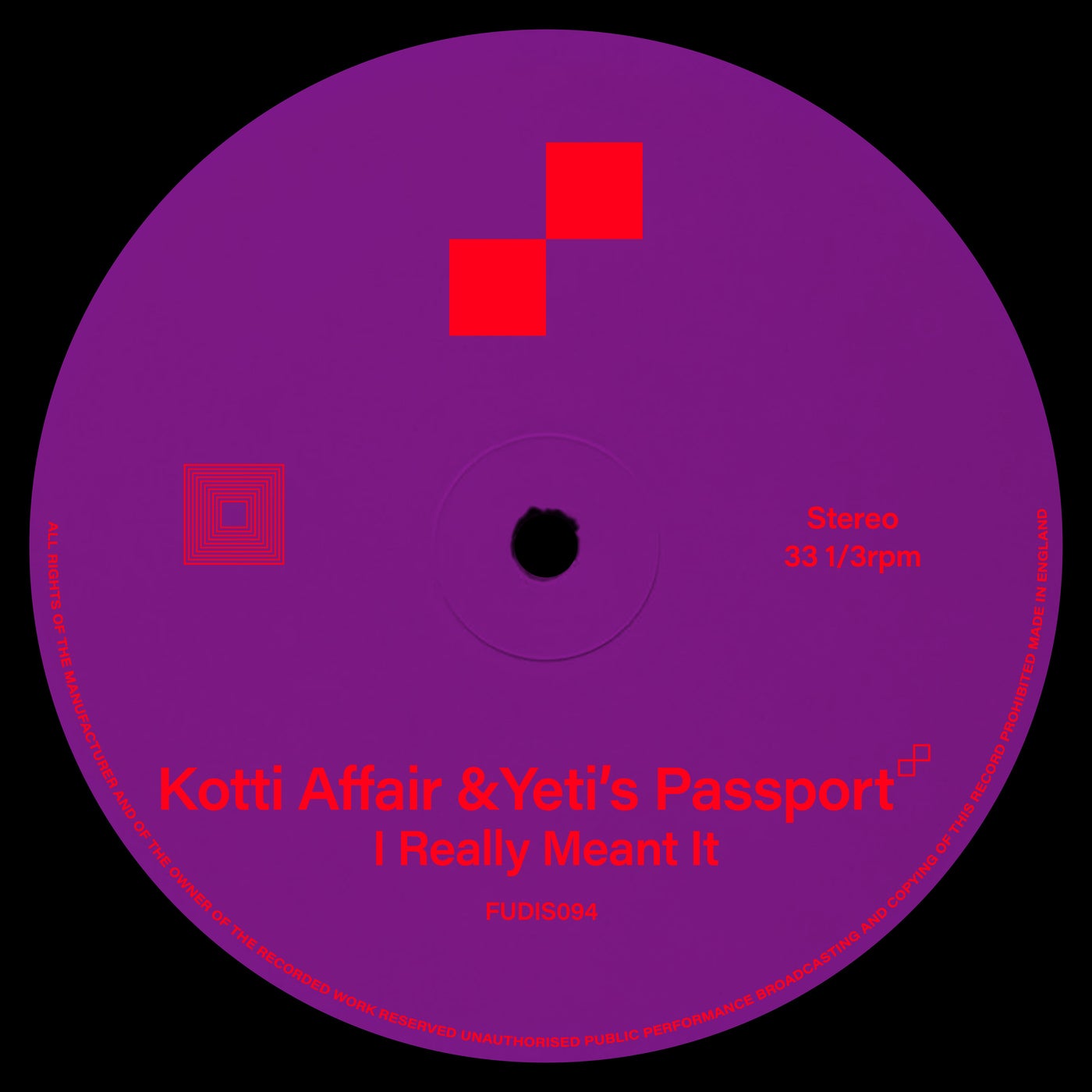 Cover - Yeti's Passport, Kotti Affair - I Really Meant It (Extended Mix) Promo tools